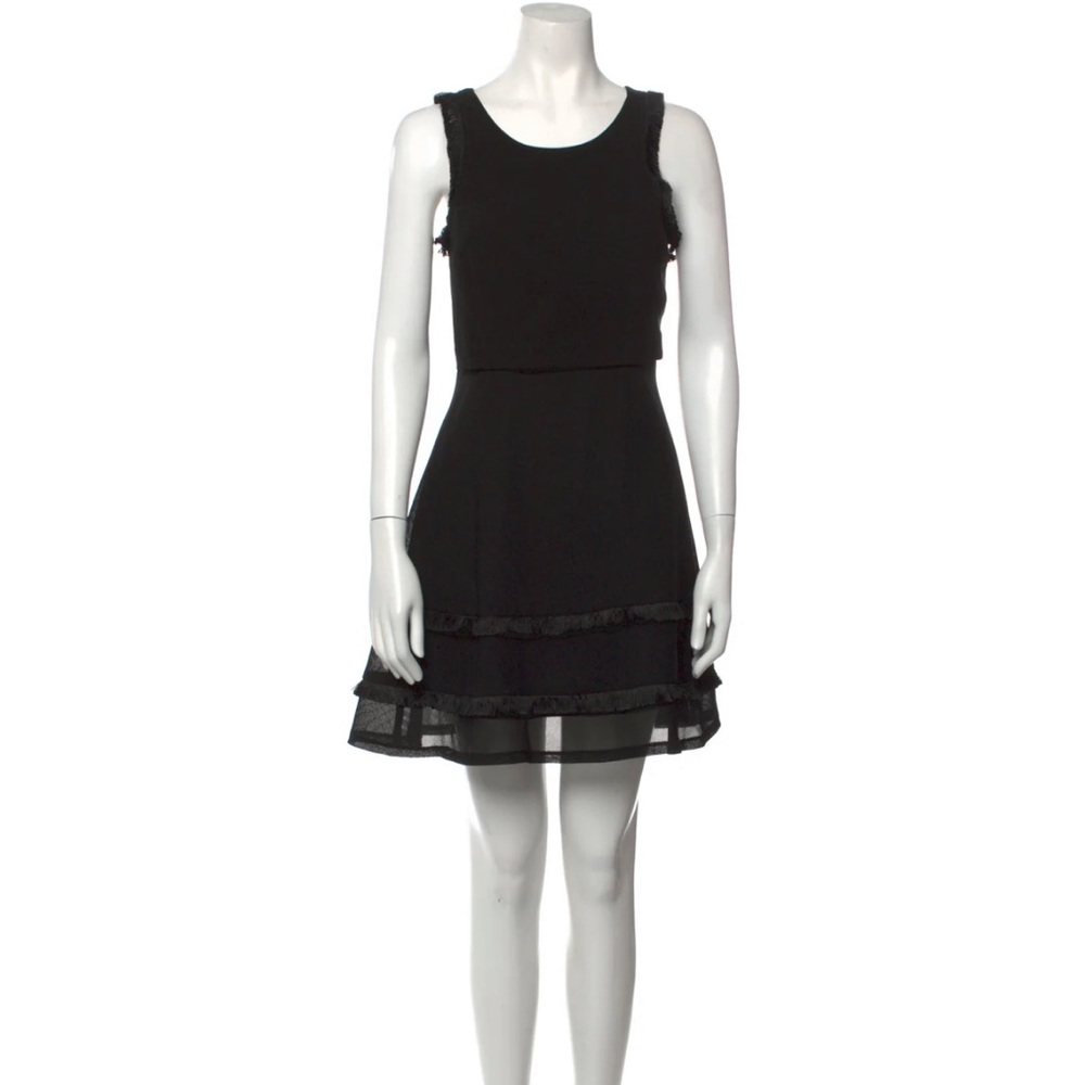 Sandro A-Line Black and Sheer Mini Dress~Size 2